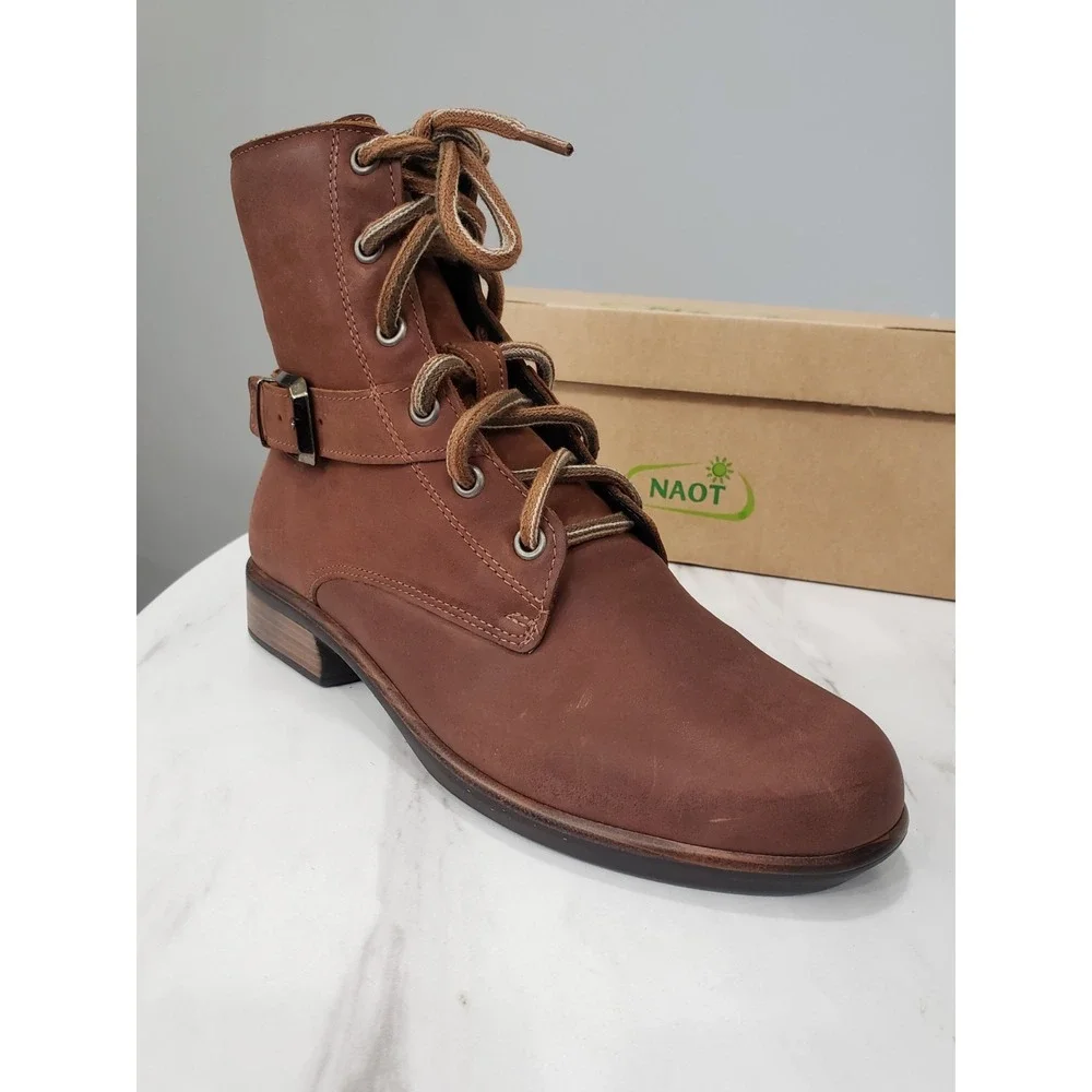 NEW NAOT Footwear Alize BOOTIES Boots Soft Cognac Leather Size EU 36 Fits 5-5.5